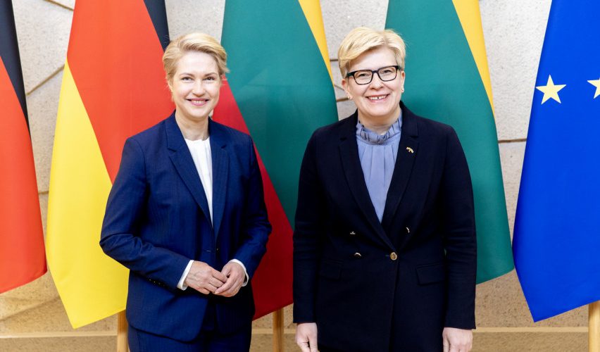 Premjerė susitiko su Vokietijos Meklenburgo – Priešakinės Pomeranijos Ministre Pirmininke