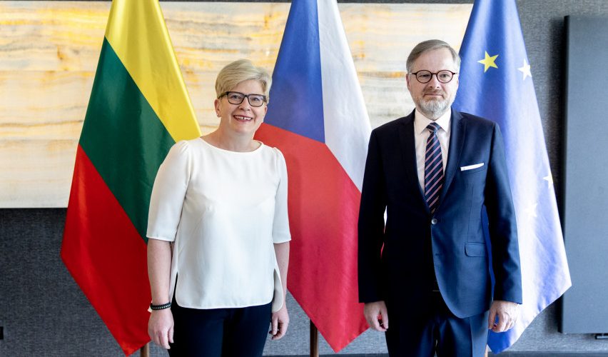 Čekijoje viešinti Ministrė Pirmininkė susitiko su šalies Ministru Pirmininku Petru Fiala