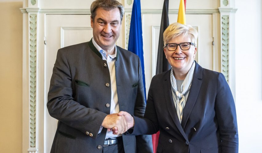 Premjerė Miunchene susitiko su Bavarijos Ministru Pirmininku, Vokietijos CDU lyderiu, šalies verslo atstovais