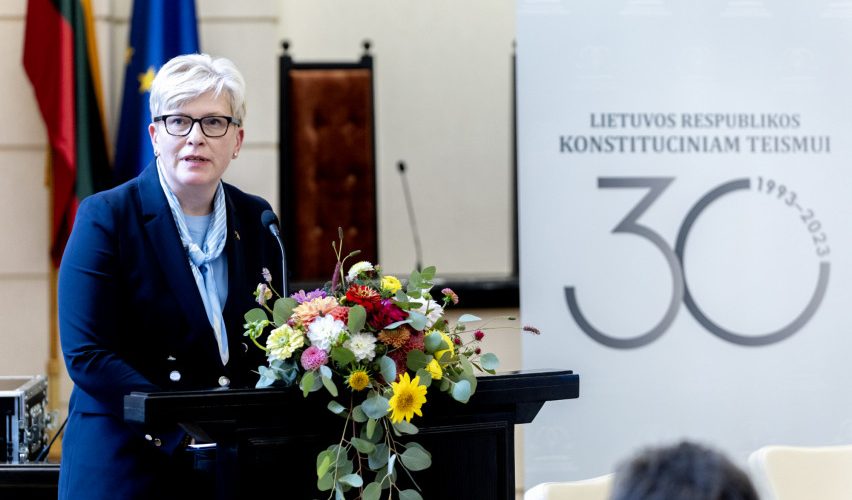 Vyriausybės vadovė Konstitucinio Teismo 30-mečio renginyje: svarbiausia – ištikimybė teisės viršenybei, teisingumui ir racionaliai analizei