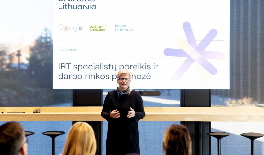 Premjerė tarė sveikinimo žodį IRT specialistų poreikio Lietuvos darbo rinkoje tyrimo pristatyme
