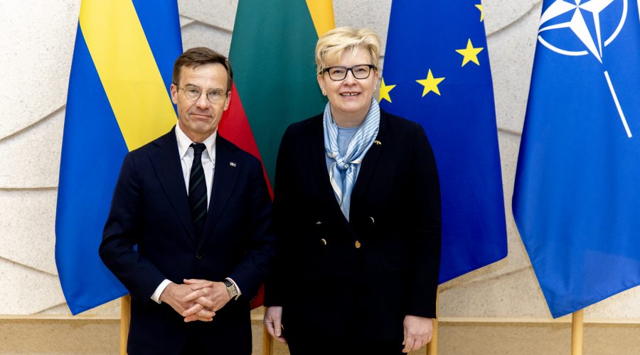 Su Švedijos Ministru Pirmininku Vyriausybės vadovė aptarė regiono saugumą, paramą Ukrainai ir dvišalių ryšių stiprinimą