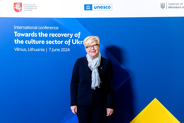 Premjerė pasveikino Vilniuje vykstančią tarptautinę Ukrainos kultūros sektoriaus atkūrimo konferenciją