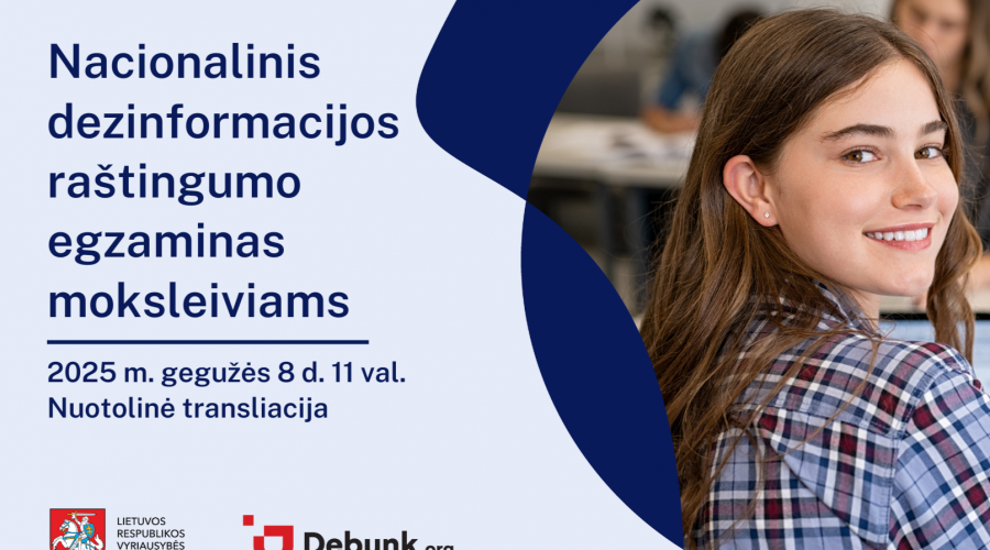 Antrąkart vyks Nacionalinis dezinformacijos raštingumo egzaminas moksleiviams: kviečiame registruotis