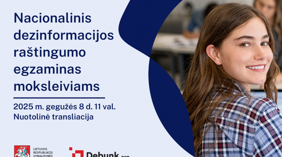 Dezinformacijos raštingumo egzaminas moksleiviams – jau rytoj: kviečiame stebėti paskaitą